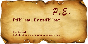 Pápay Erzsébet névjegykártya