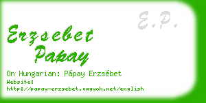 erzsebet papay business card
