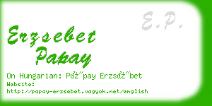 erzsebet papay business card